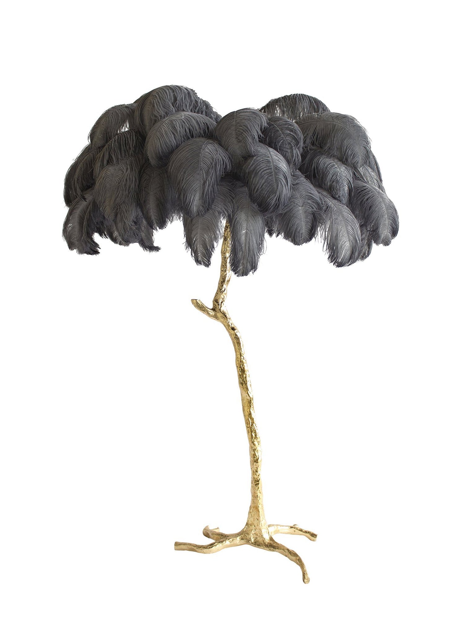 grey feather floor lamp