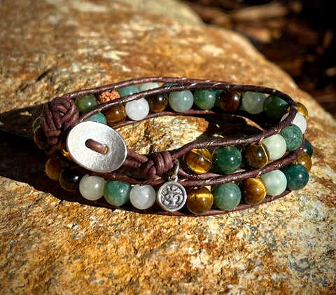 Moss and Stone gemstone wrap bracelet by Bali Malas