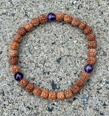 Amethyst + Rudraksha Bracelet by Bali Malas