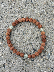 Labradorite + Rudraksha Mala Bead Bracelet by Bali Malas