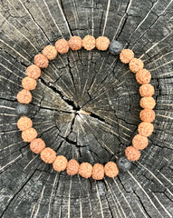 Lava + Rudraksha Prayer Bead bracelet by Bali Malas