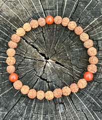 Red Jasper + Rudraksha bracelet by Bali Malas