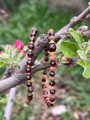 Garnet Namaste Stack Bracelets