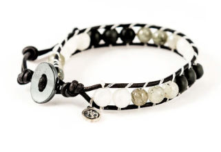 Being Brave labradorite, onyx and moonstone bracelet by bali malas