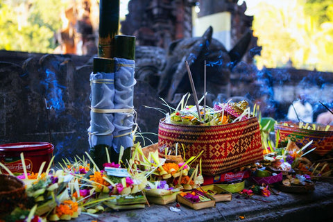 altar with incense blessing bali malas