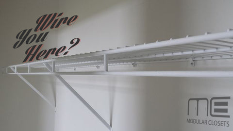 Wire Shelves closet with the text Wire you here
