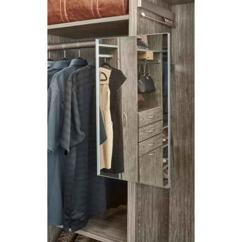 Light Gray Closet Island with White Metallic Cowhide Rug - Transitional -  Closet