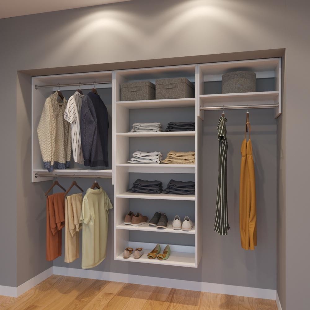 Modular Closets 8 FT Plywood Closet Organizer System - 96 inch - Style C