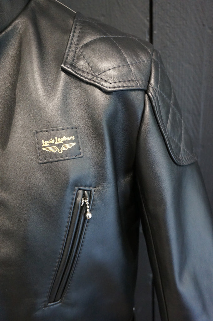 Lewis Leathers Jacket Men Super Phantom Black Cow Ll 443 Black Paradise Motorcycles Paris