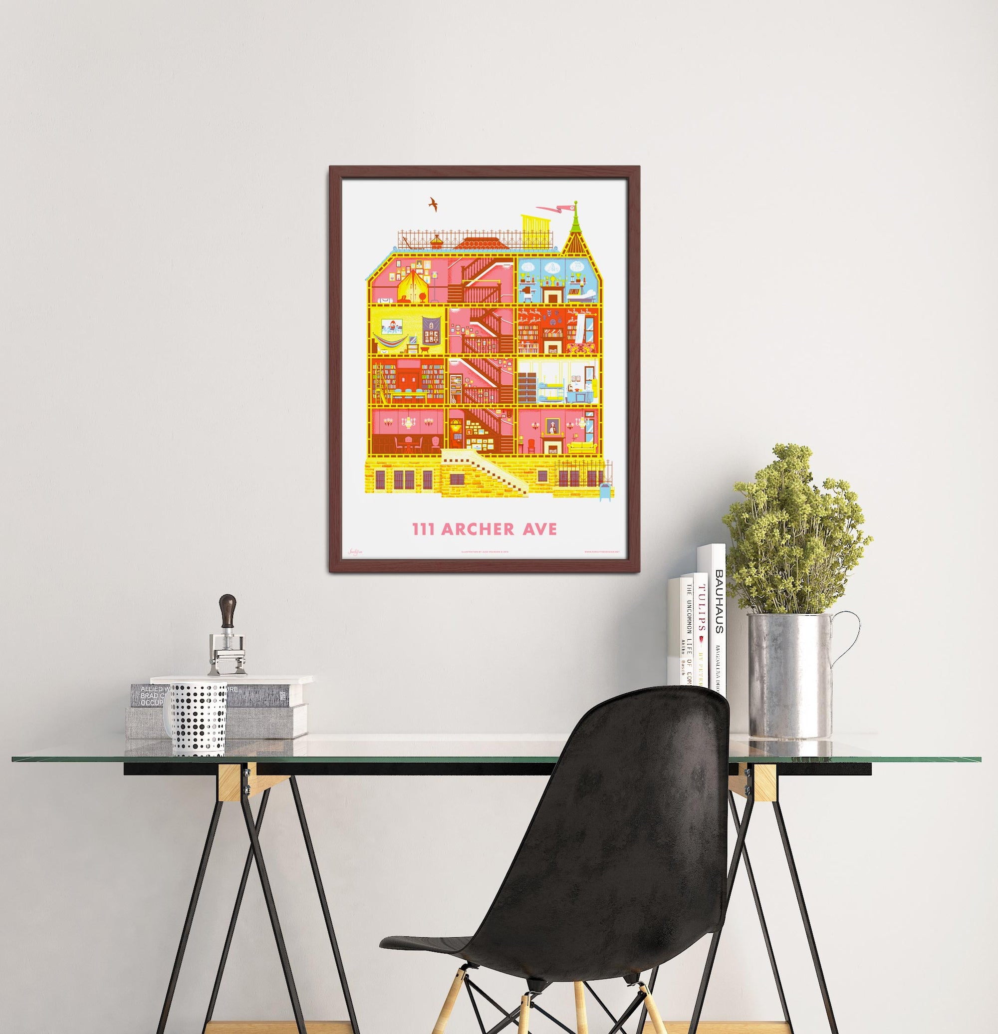 Royal Tenenbaums 111 Archer Ave Print - Familytree