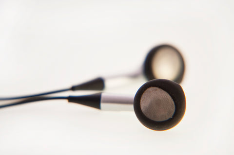 A pair of earbuds