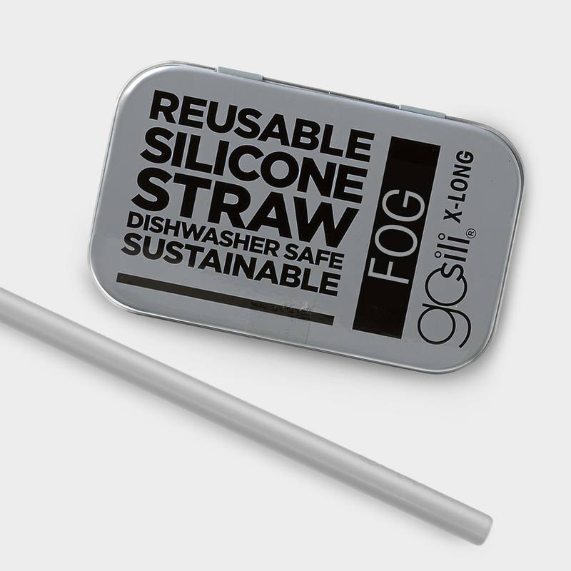 GoSili Extra Long Silicone Straw in Tin
