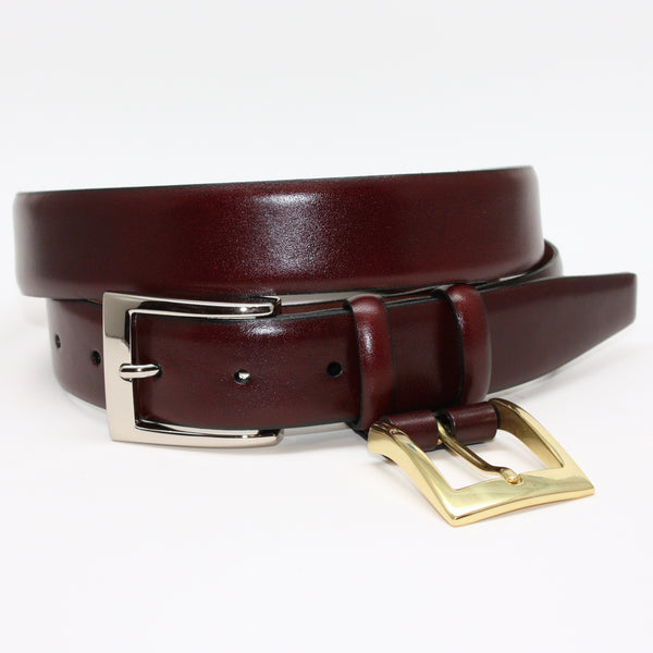 Italian Calfskin Double Buckle Cordovan 32mm Belt | Blue Lion Men's Apparel