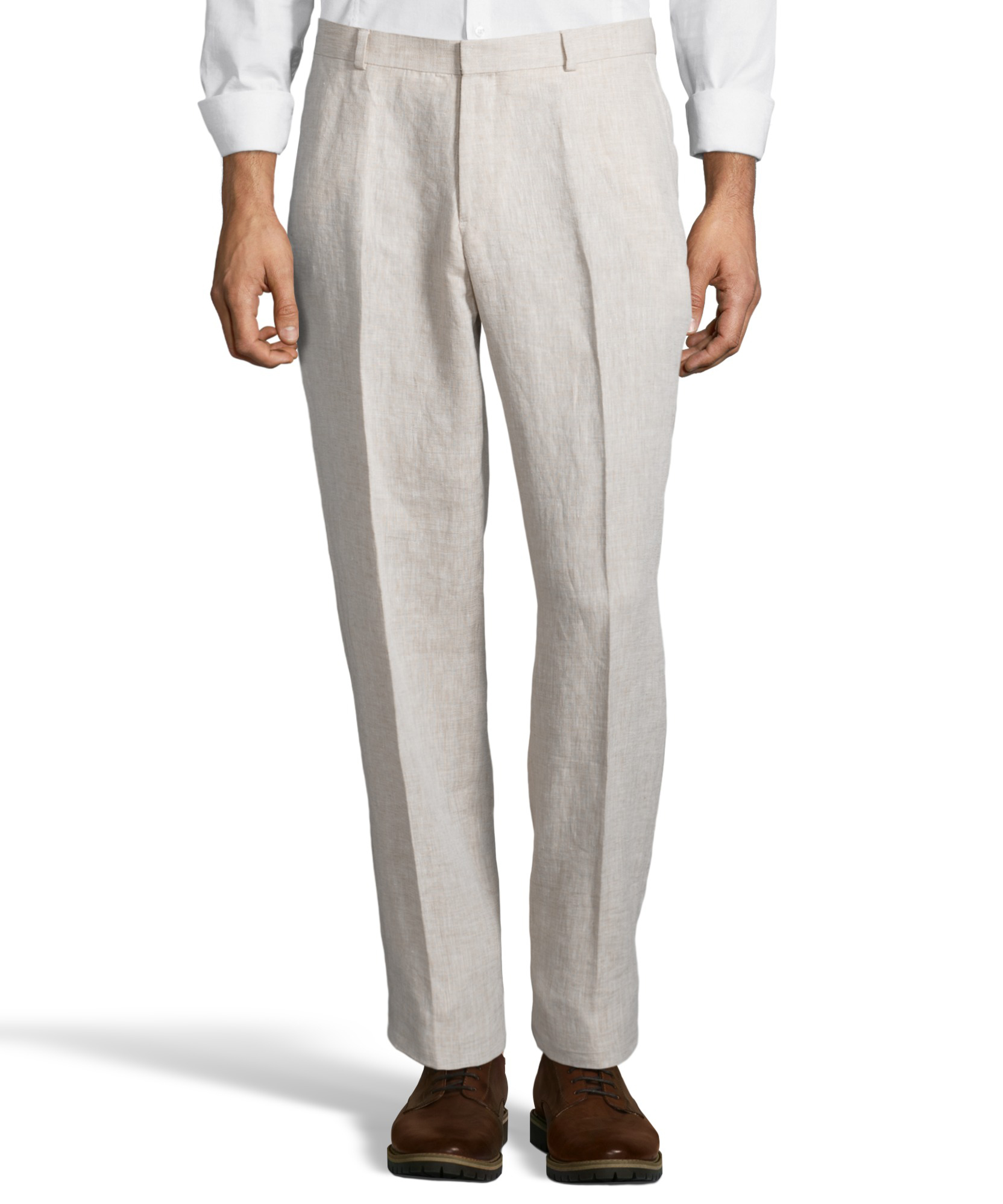 Palm Beach 'Original' Natural Linen Flat Front Pant | Blue Lion Men's ...