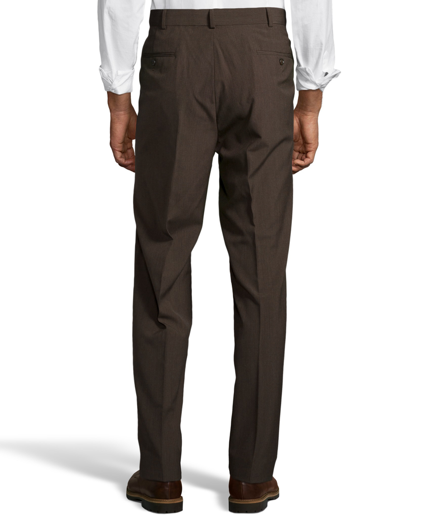 Palm Beach Wool/Poly Brown Pleated Expander Pant | Blue Lion Men's Apparel