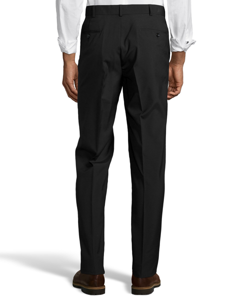 Palm Beach Wool/Poly Black Flat Front Expander Pant | Blue Lion Men's ...