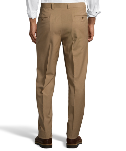 Palm Beach 100% Wool Gabardine Caramel Pleated Pant | Blue Lion Men's ...