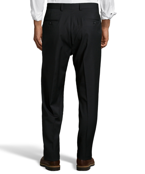 Palm Beach 100% Wool Gabardine Black Pleated Pant | Blue Lion Men's Apparel