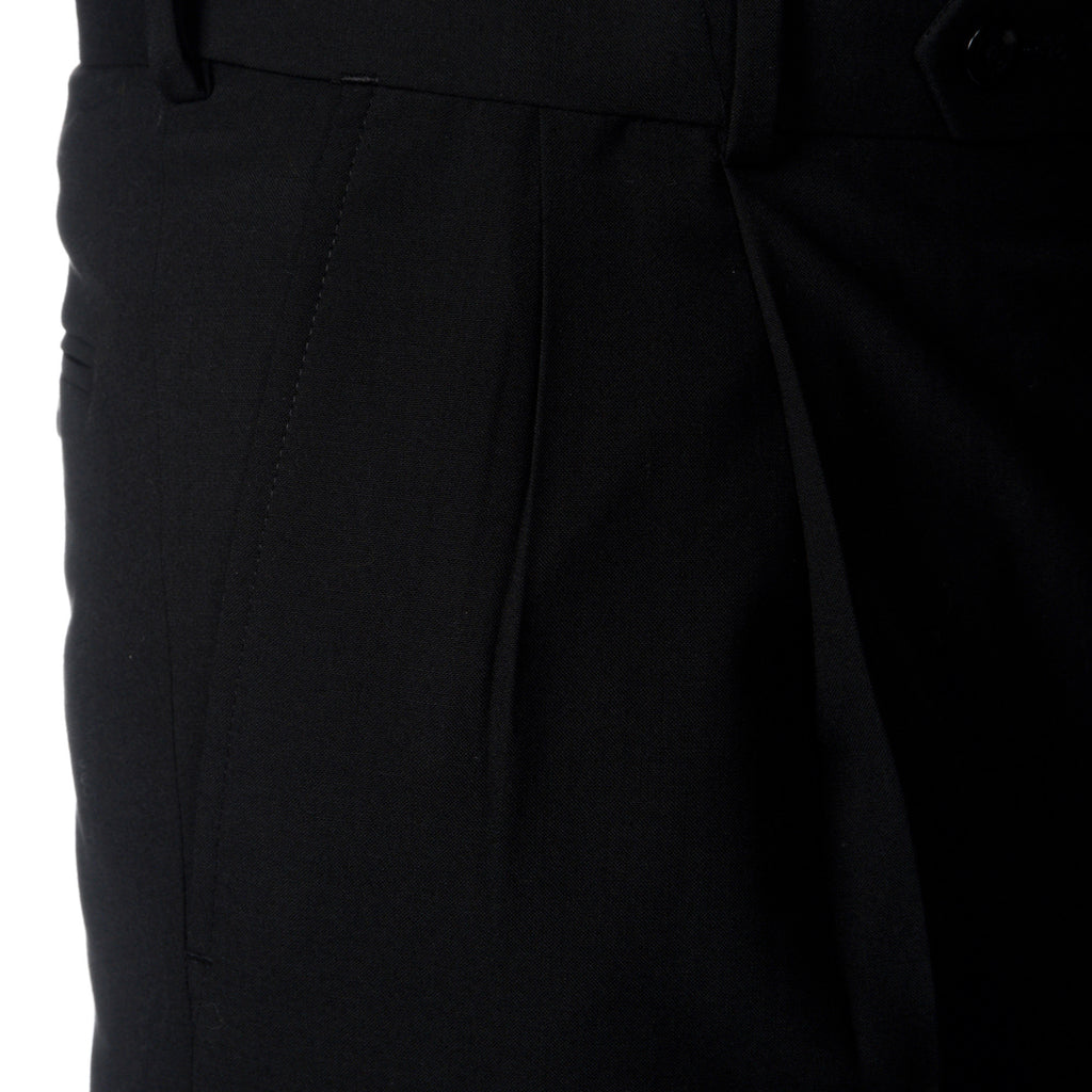 Palm Beach Wool/Poly Black Pleated Expander Pant | Blue Lion Men's Apparel