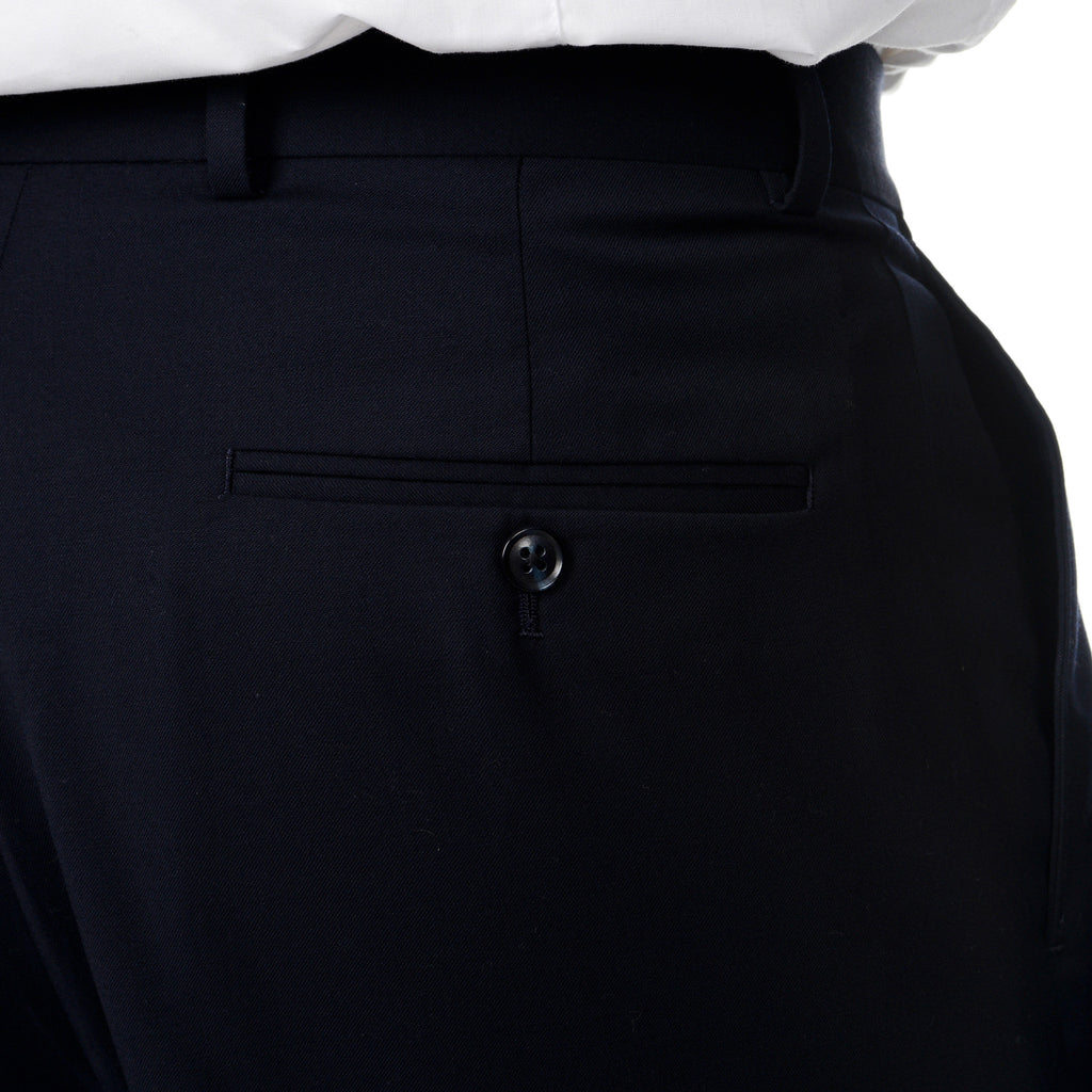 Palm Beach 100% Wool Gabardine Navy Pleated Pant | Blue Lion Men's Apparel