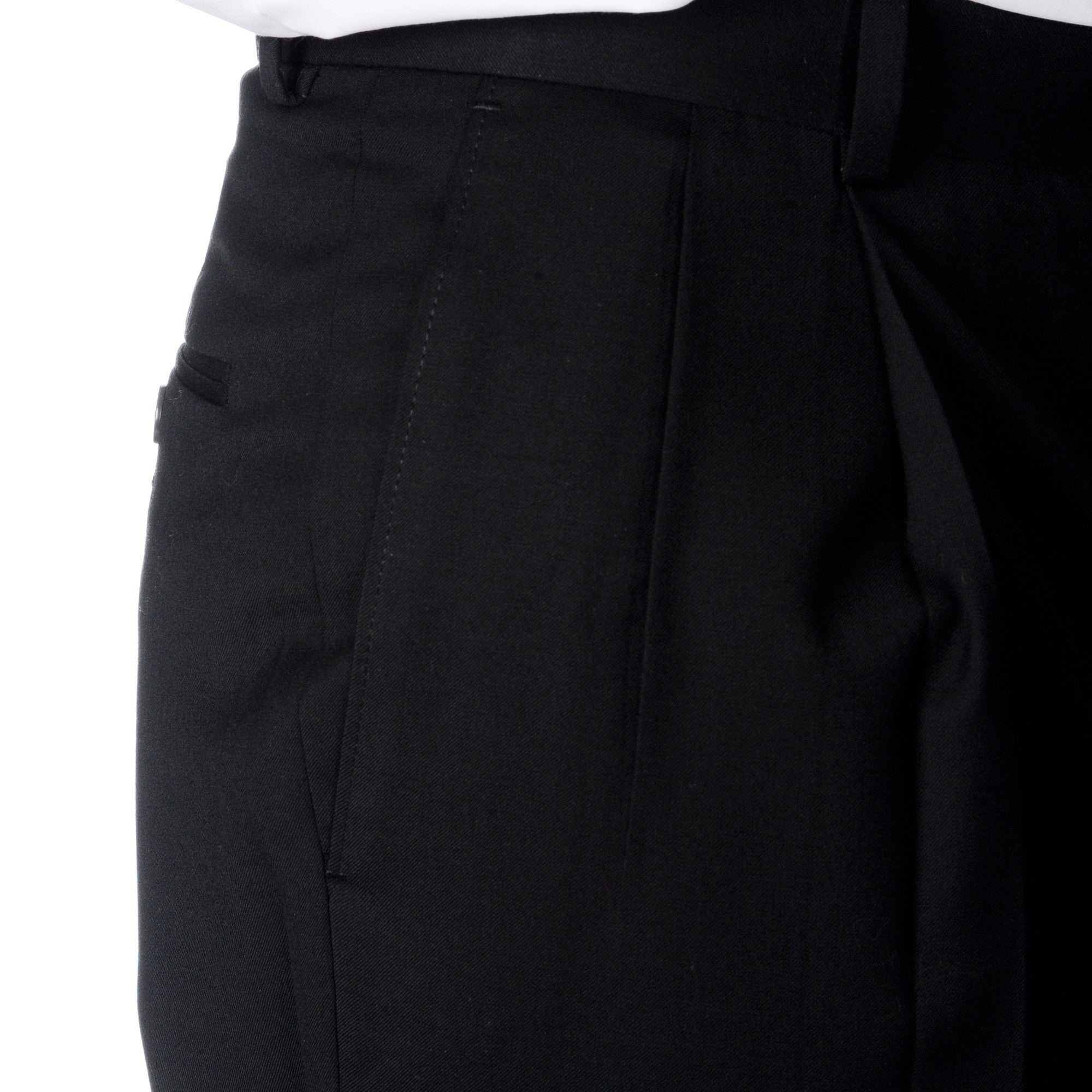 Palm Beach 100% Wool Gabardine Black Pleated Pant | Blue Lion Men's Apparel