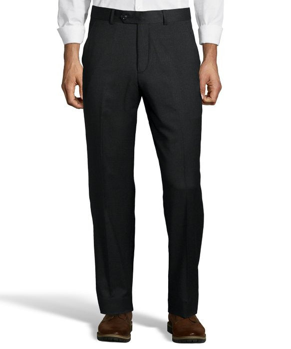 Palm Beach 100% Wool Charcoal Plain Front Suit Pant | Blue Lion Men's ...