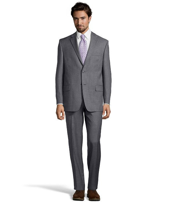 Palm Beach 100% Wool Grey Sharkskin Suit Jacket | Blue Lion Men's Apparel