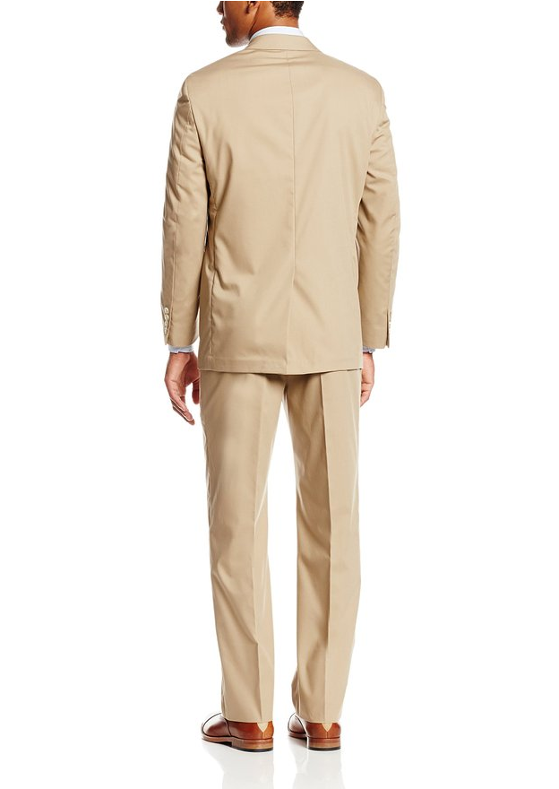 Palm Beach Boone Khaki Poplin Two-Button Center-Vent Suit | Blue Lion ...