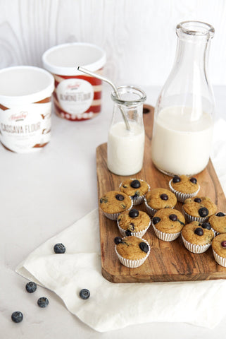 cassava flour and almond flour blueberry muffins