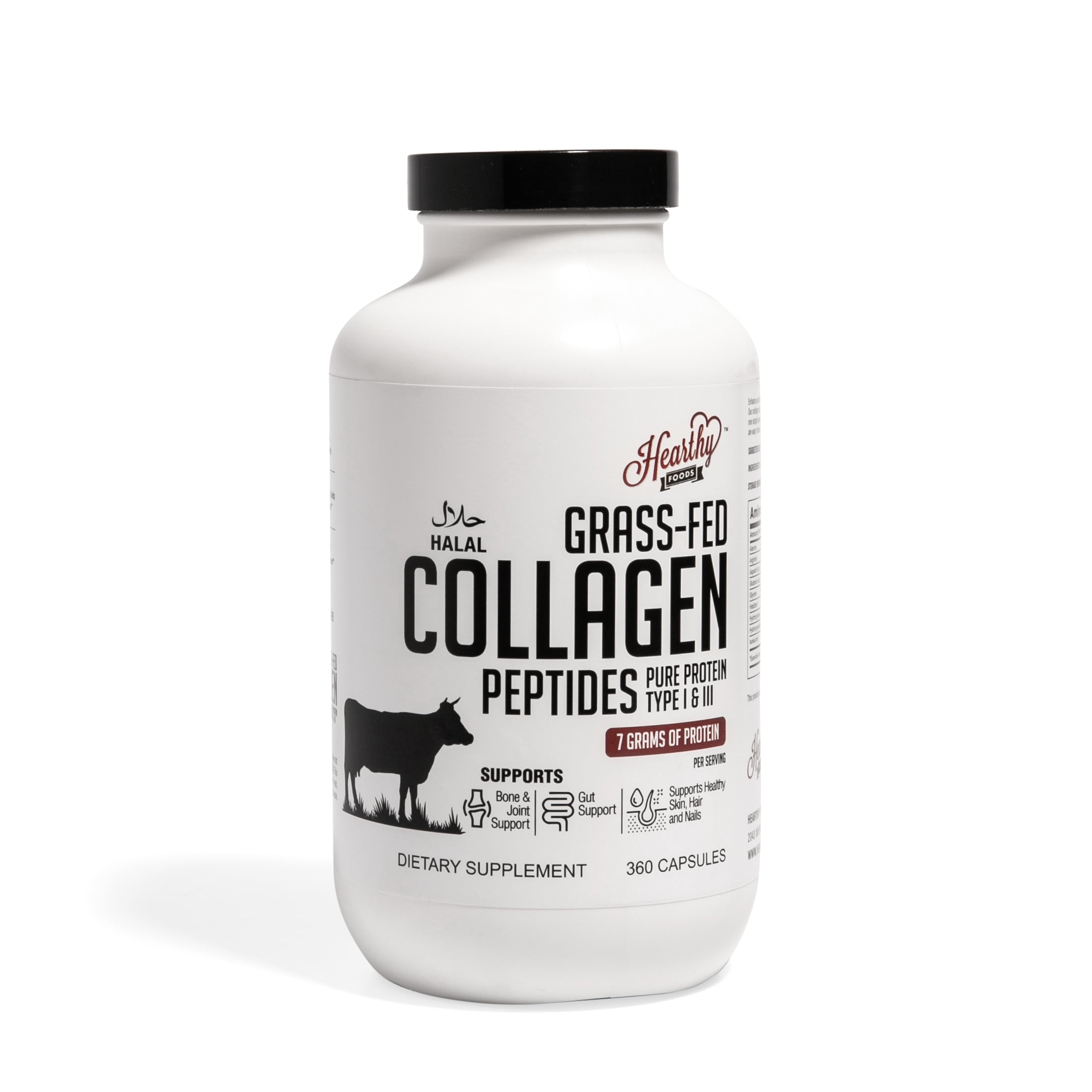 Collagen Capsules Supplement (Type I, III), 360 Collagen Capsules - Hearthy Foods product image