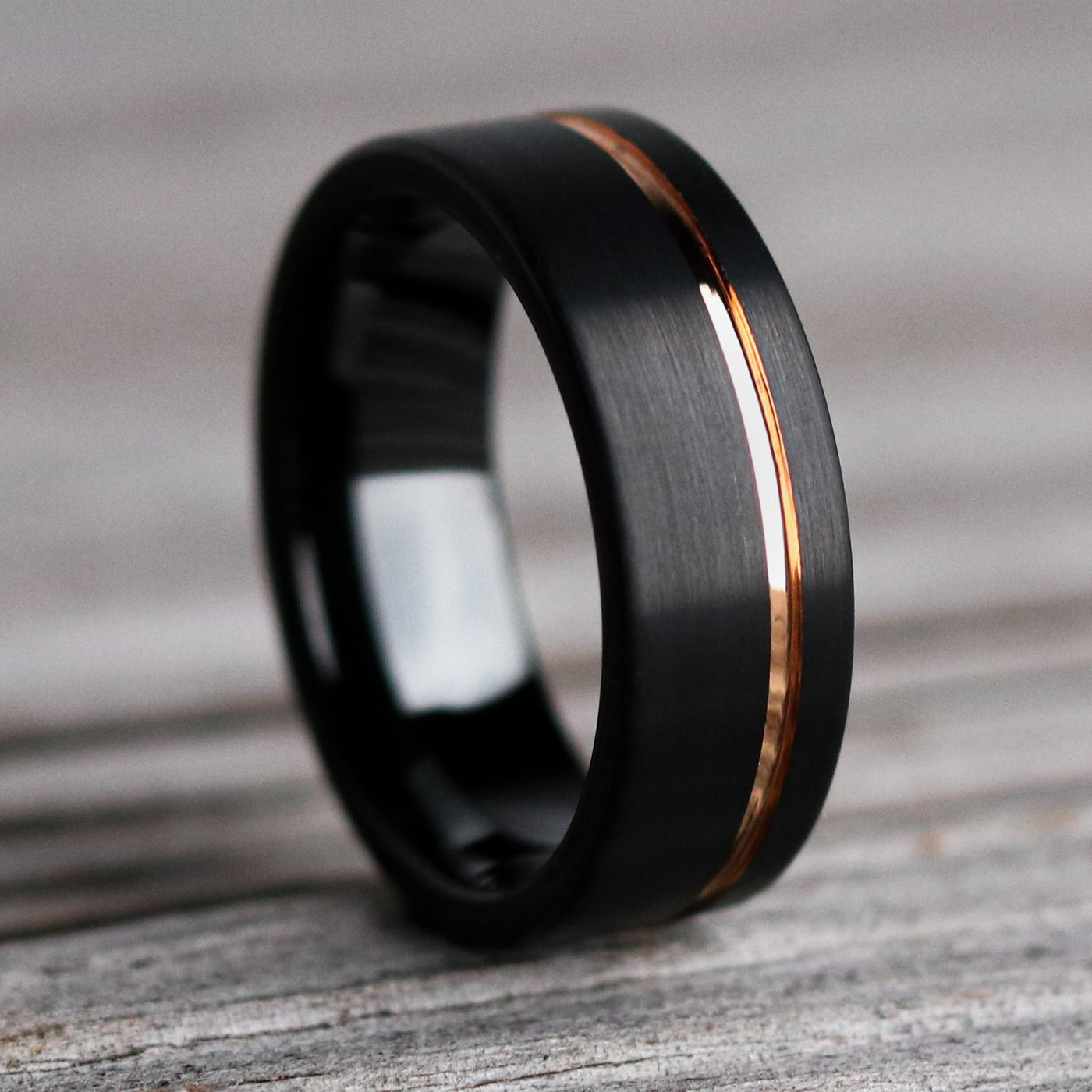 The Minimalist | Black and Rose Gold Wedding Ring | Thorum