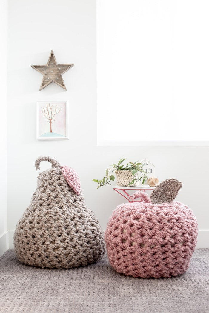 Giant Apple and Pear Poufs