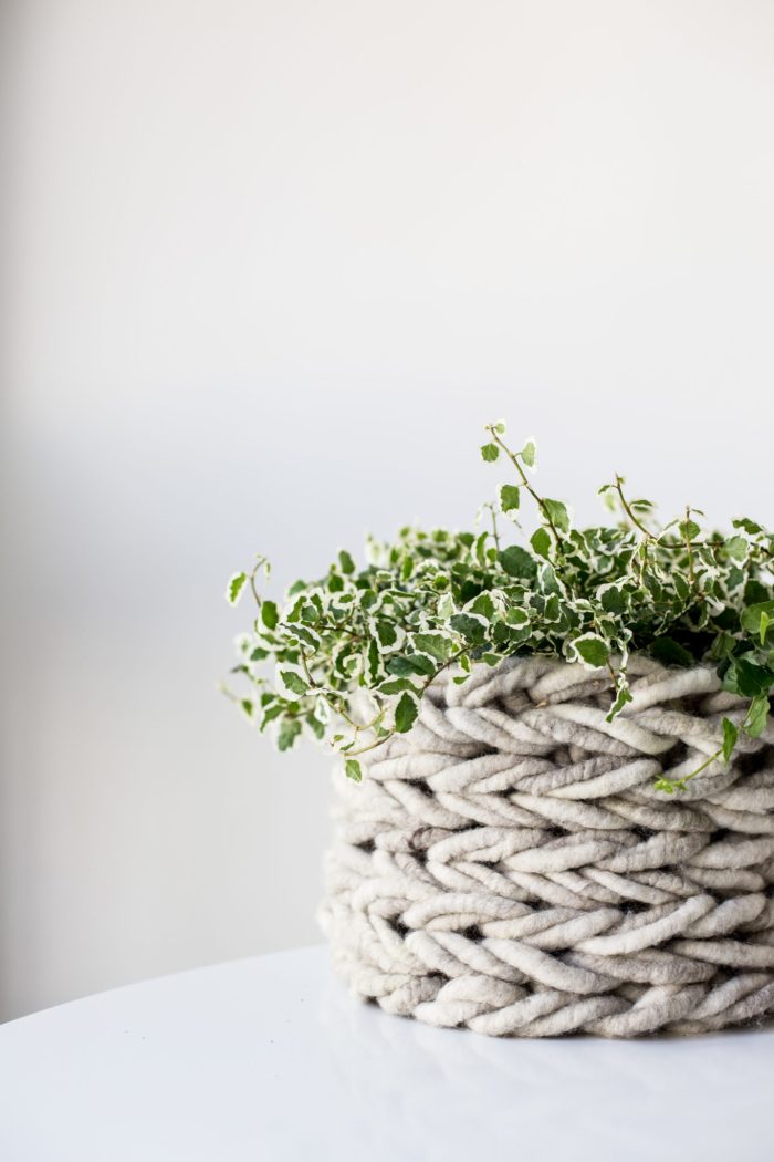 Arm Knit Basket Pattern by Anne Weil of Flax & Twine