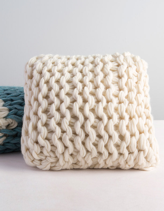 New Arm Knit Throw Pillow class on Creativebug by Anne Weil of Flax & Twine