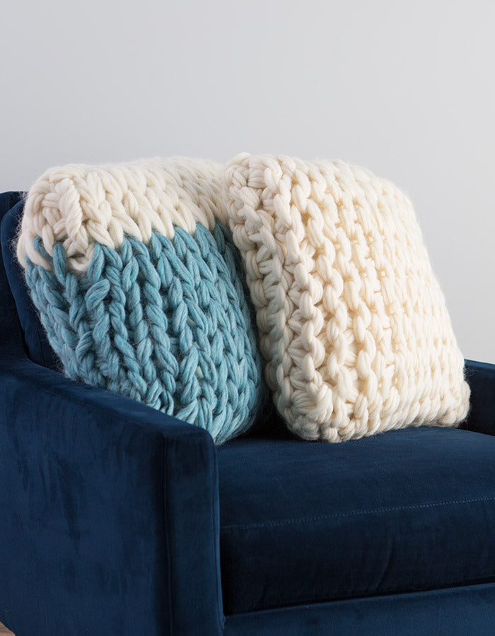 New Arm Knit Throw Pillow class on Creativebug by Anne Weil of Flax & Twine