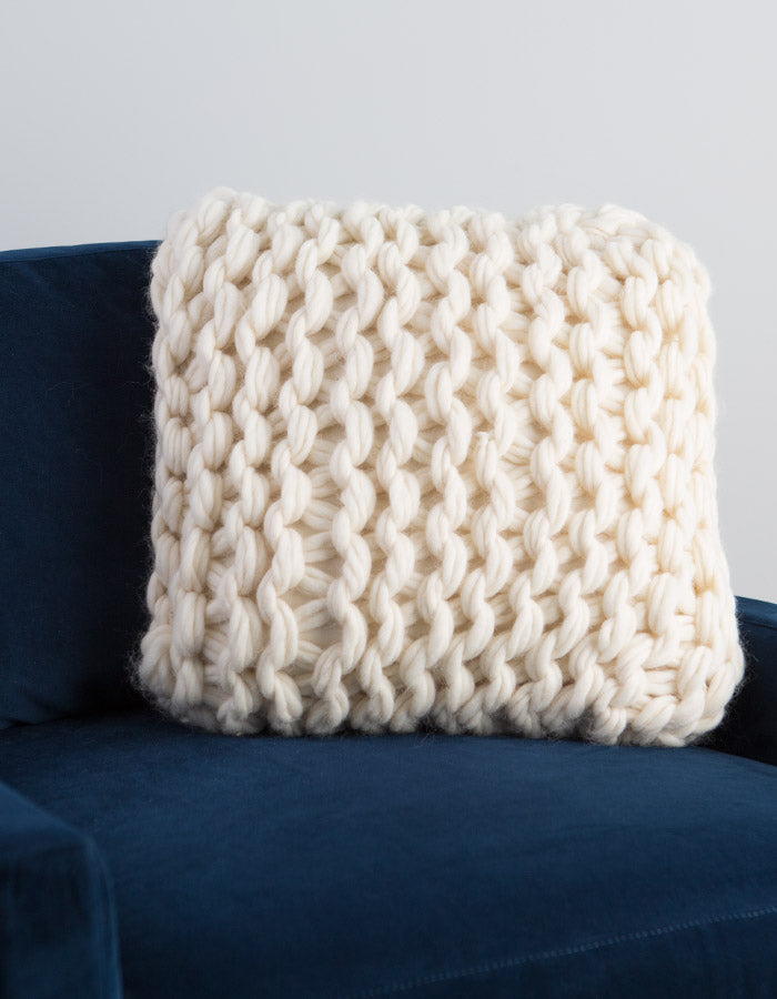 New Arm Knit Throw Pillow class on Creativebug by Anne Weil of Flax & Twine