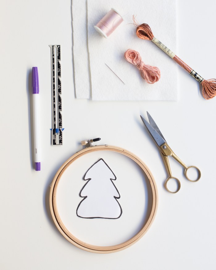 Embroidered Christmas Tree Ornament DIY