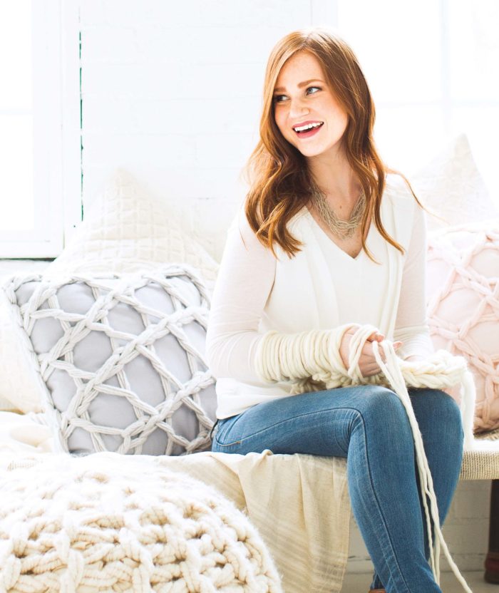Lace pillows | Arm Knitting Patterns from Knitting Without Needles by Anne Weil