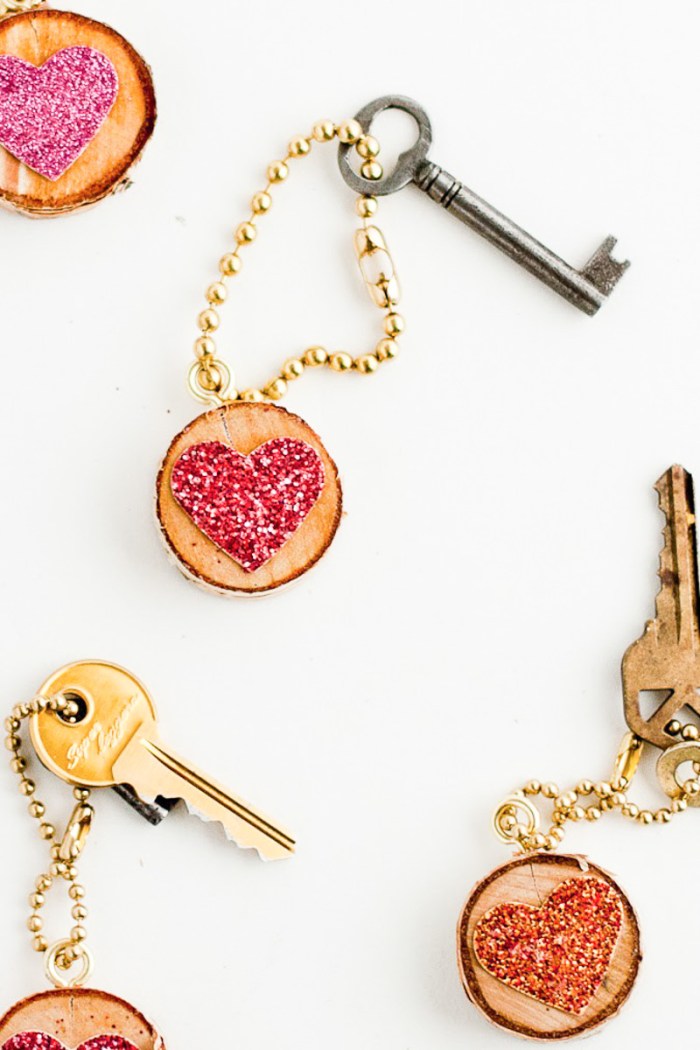 Sequin Heart Keychain-2