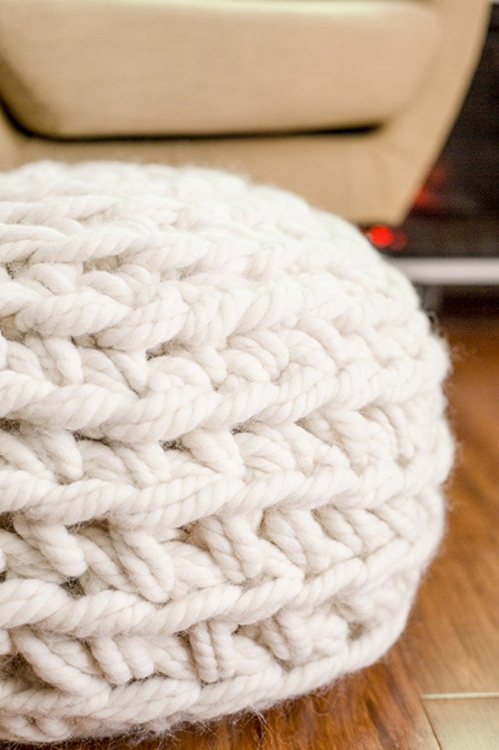 Hand Crochet Pouf Pattern by Anne Weil of Flax & Twine