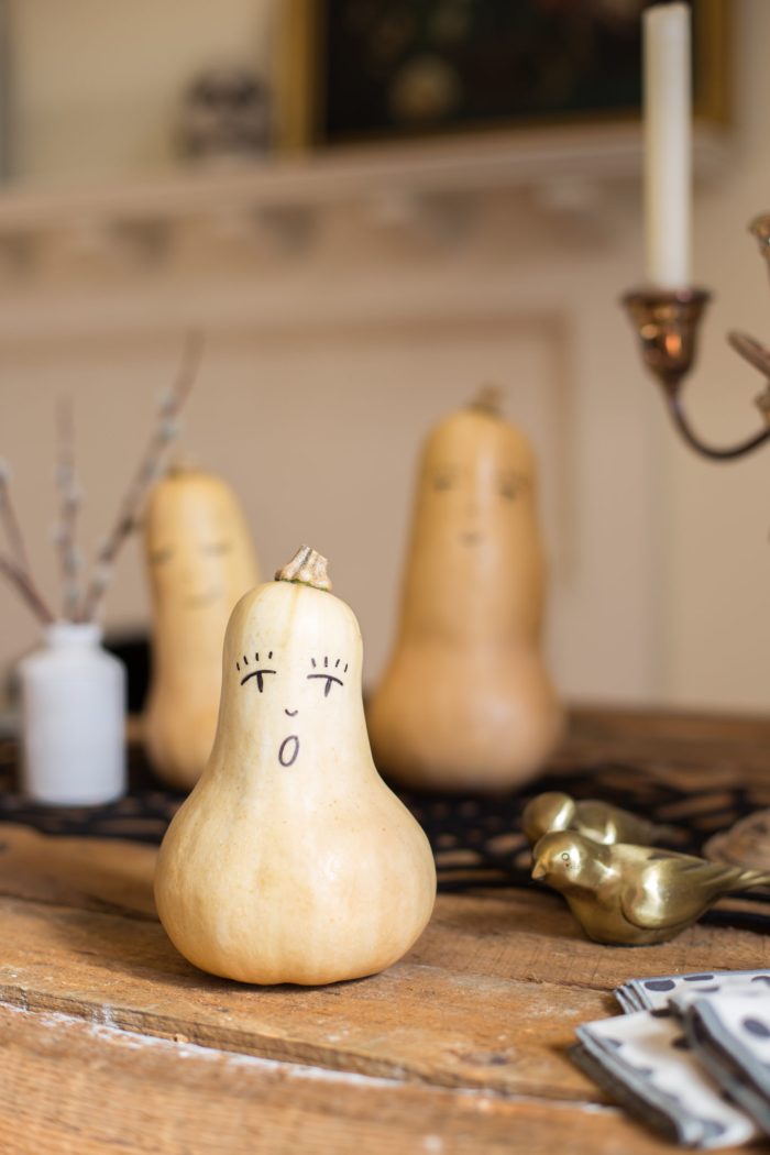 Halloween Butternut Squash People, Flax & Twine