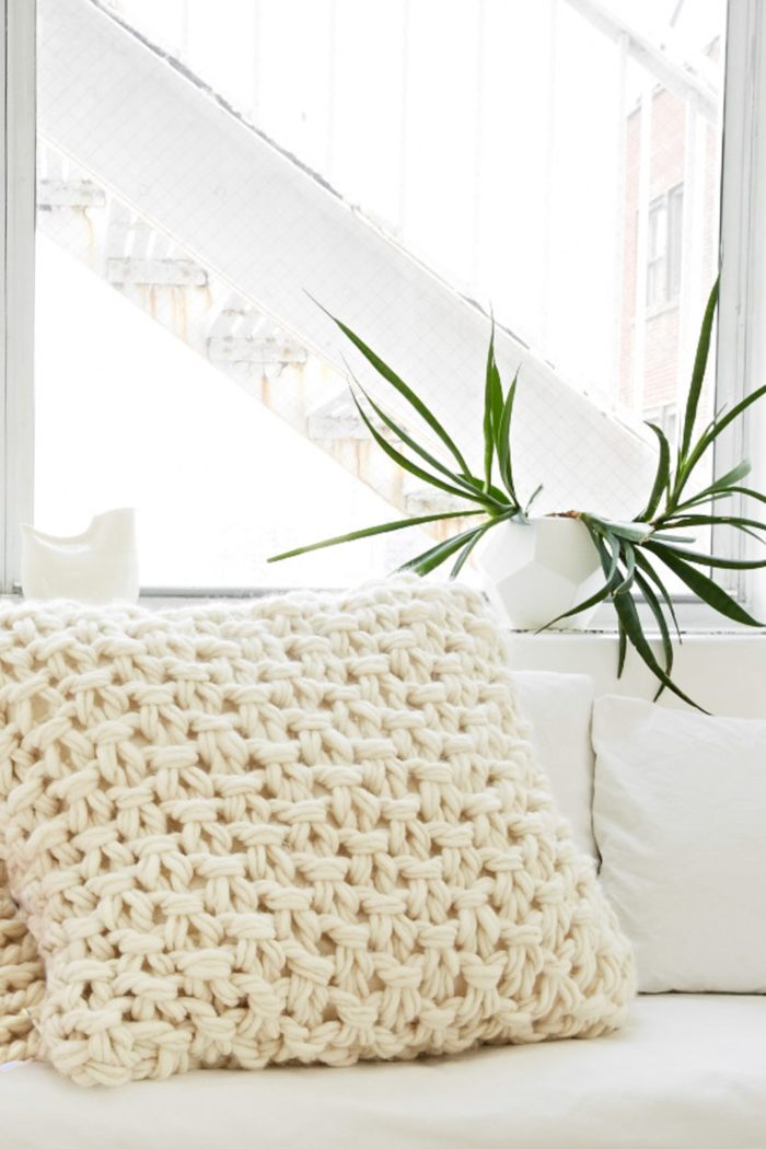 Oversized Pillows|  Arm Knitting Patterns from Knitting Without Needles by Anne Weil