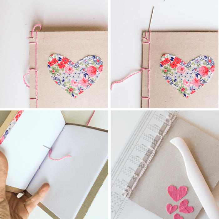 Heart Notebooks + Japanese Book Binding Tutorial