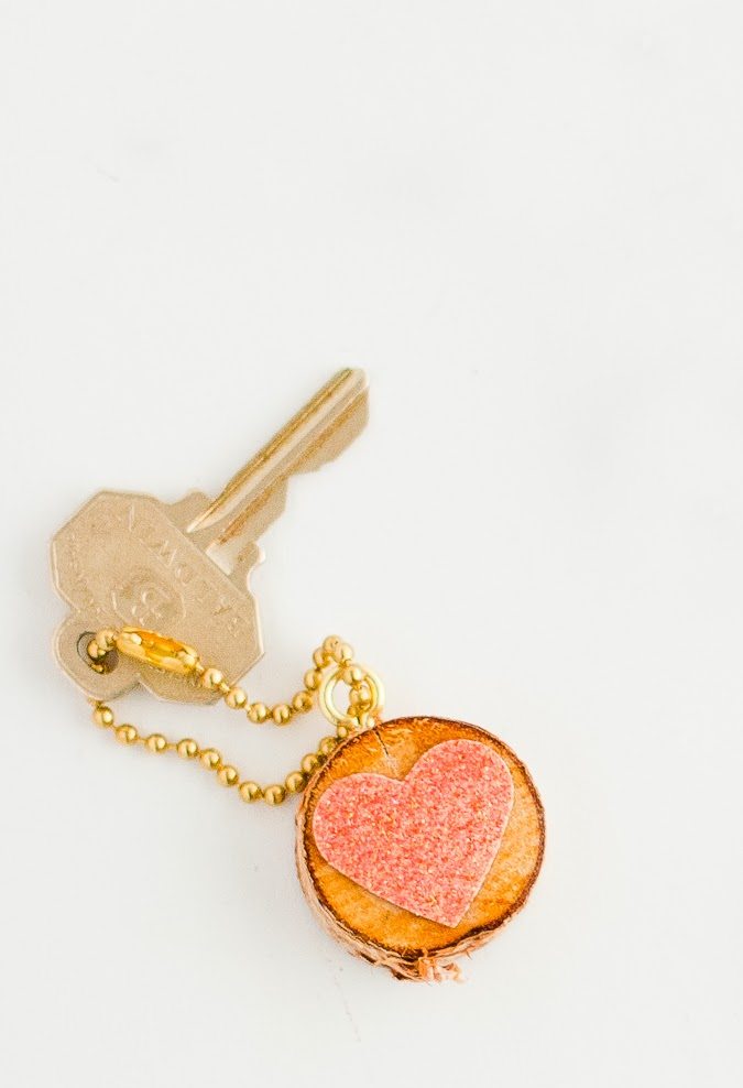 Heart Key Chain Kit White with Gold Key Chain (2 Hearts)