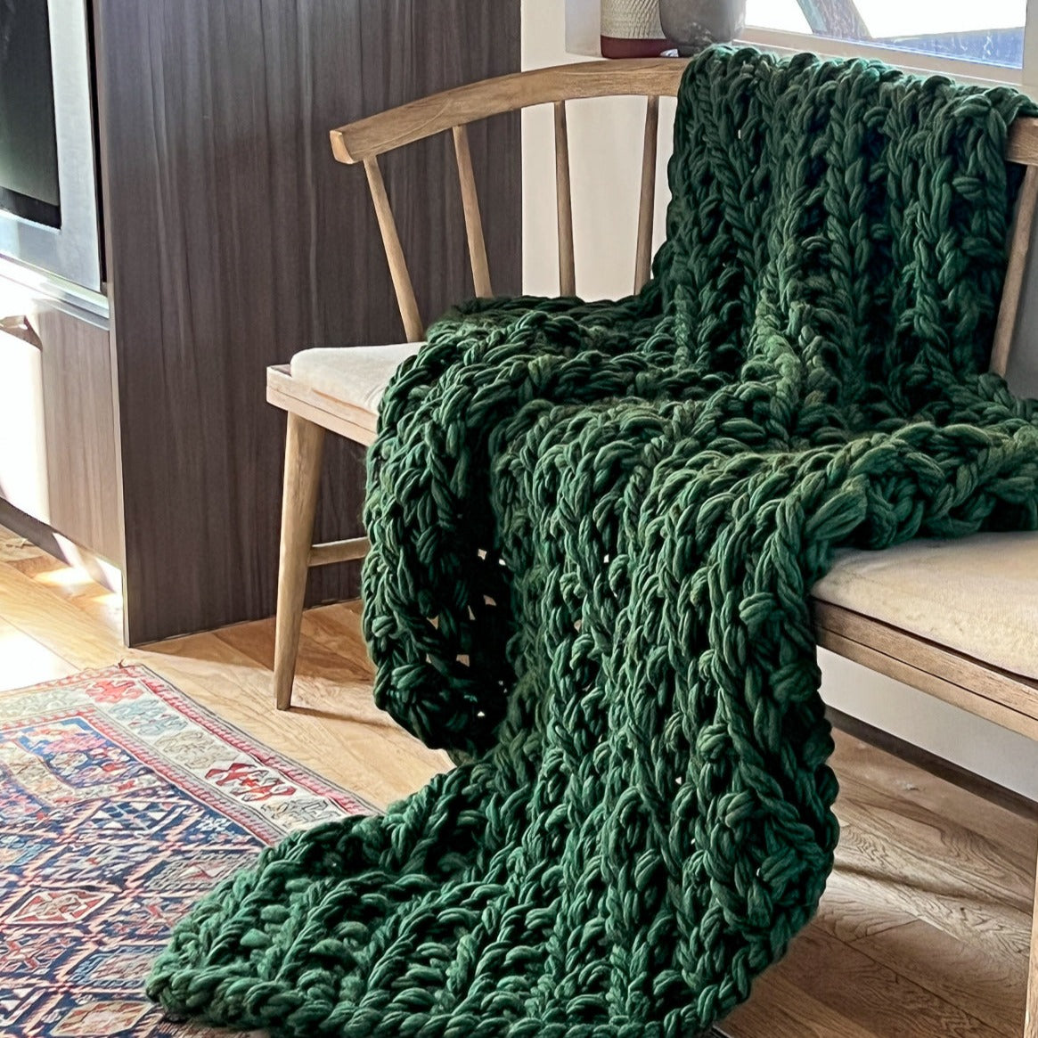 Arm Knit Ribbed Blanket Kit