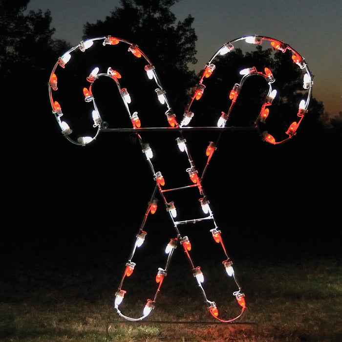 Outdoor Candy Cane Lights, Large Christmas Decorations — HolidayLights.com