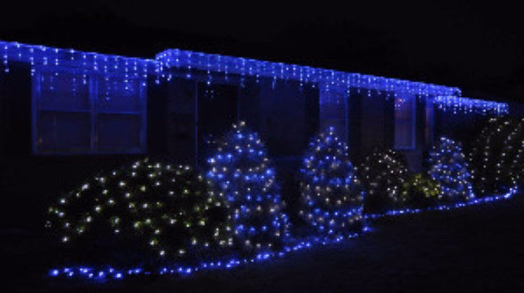 blue christmas lights