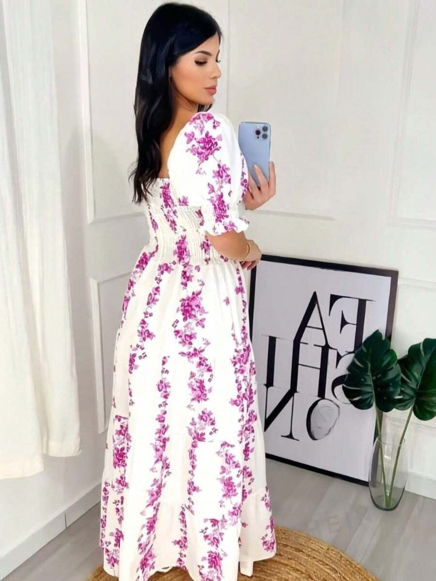 Vestido Longo Com Mangas Bufantes 4
