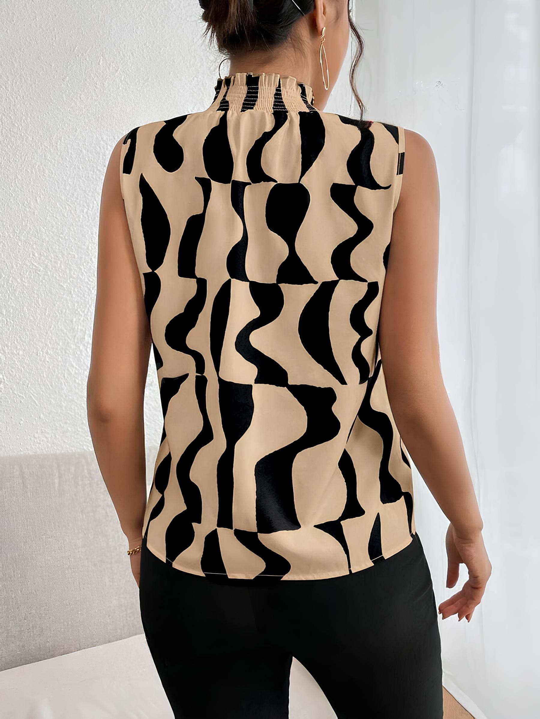 Blusa Regata Gola Alta Estampada 4