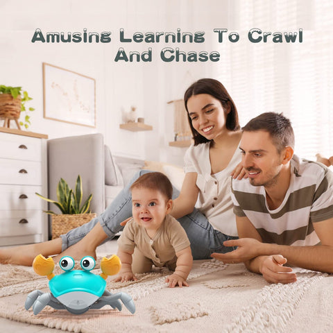 Kids engaging in a playful chase game with Muzhda Toys Crawling Crab - Fun and Excitement